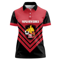 Hekari Papua New Guinea Football Custom Women Polo Shirt Go PNG Red Army LT14 Female Red - Polynesian Pride