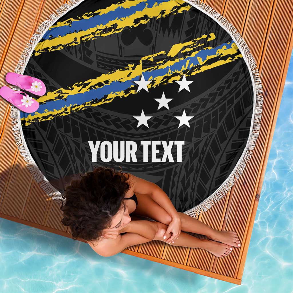 Kings Solomon Islands Football Custom Beach Blanket Come On Solomons Polynesian Grunge Style