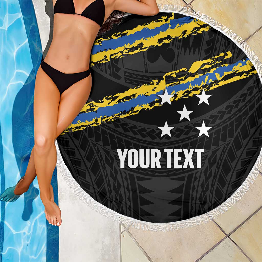 Kings Solomon Islands Football Custom Beach Blanket Come On Solomons Polynesian Grunge Style