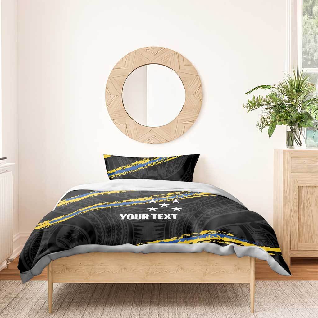 Kings Solomon Islands Football Custom Bedding Set Come On Solomons Polynesian Grunge Style