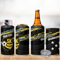 Kings Solomon Islands Football Custom 4 in 1 Can Cooler Tumbler Come On Solomons Polynesian Grunge Style