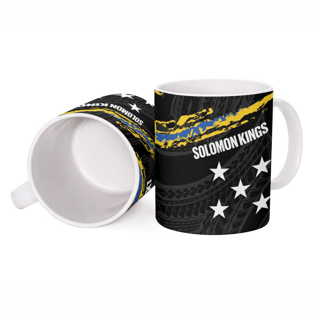 Kings Solomon Islands Football Custom Ceramic Mug Come On Solomons Polynesian Grunge Style