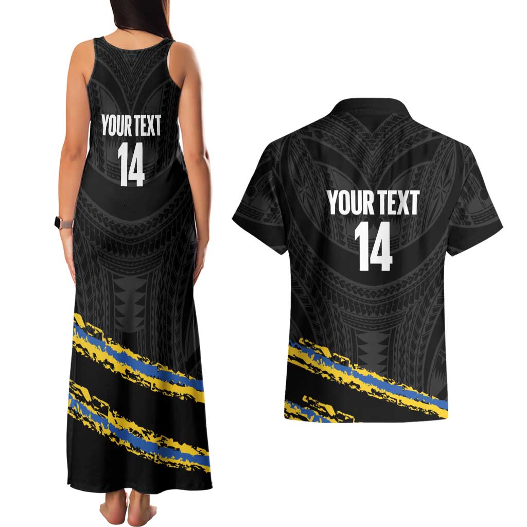 Kings Solomon Islands Football Custom Couples Matching Tank Maxi Dress and Hawaiian Shirt Come On Solomons Polynesian Grunge Style LT14 - Polynesian Pride