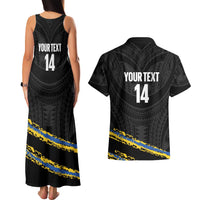 Kings Solomon Islands Football Custom Couples Matching Tank Maxi Dress and Hawaiian Shirt Come On Solomons Polynesian Grunge Style LT14 - Polynesian Pride