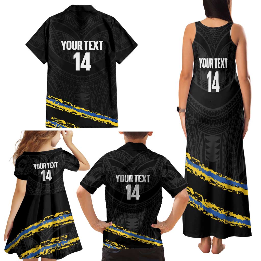Kings Solomon Islands Football Custom Family Matching Tank Maxi Dress and Hawaiian Shirt Come On Solomons Polynesian Grunge Style LT14 - Polynesian Pride