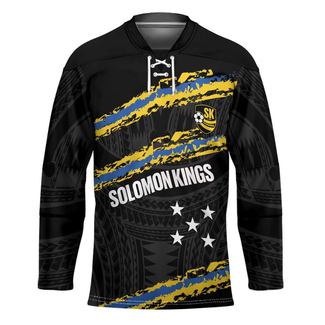 Kings Solomon Islands Football Custom Hockey Jersey Come On Solomons Polynesian Grunge Style