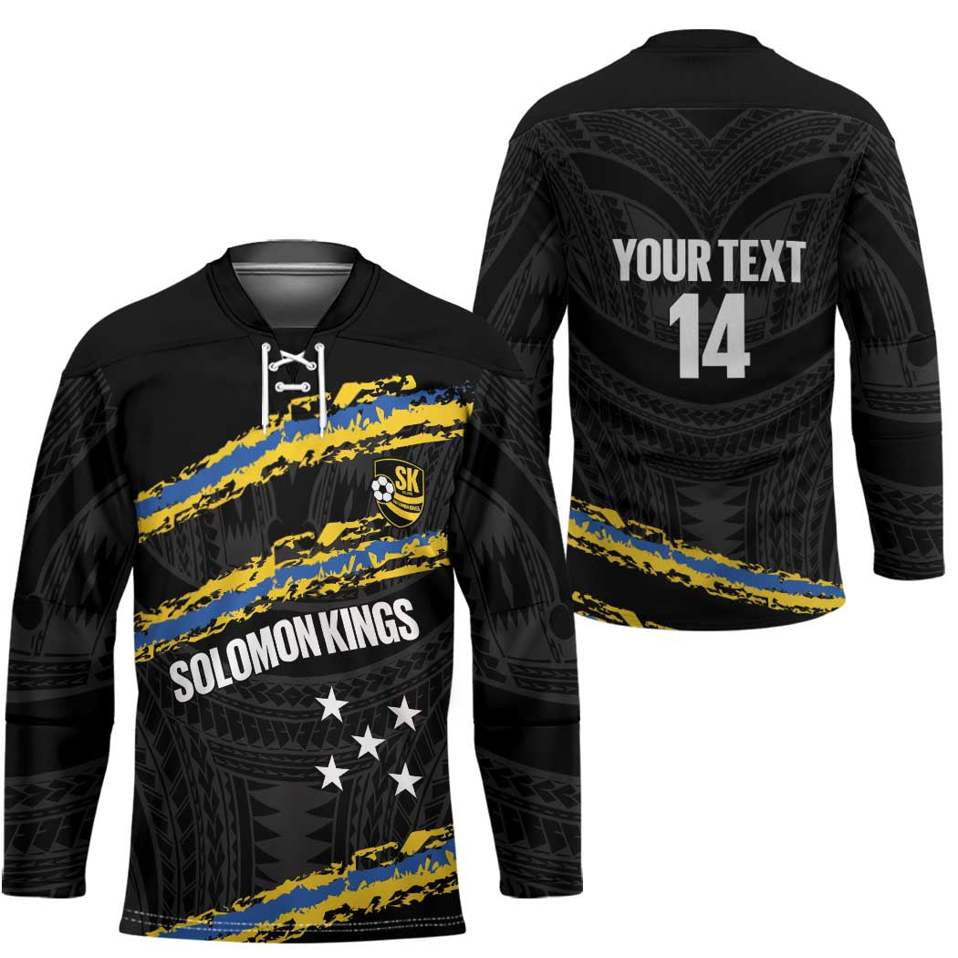 Kings Solomon Islands Football Custom Hockey Jersey Come On Solomons Polynesian Grunge Style