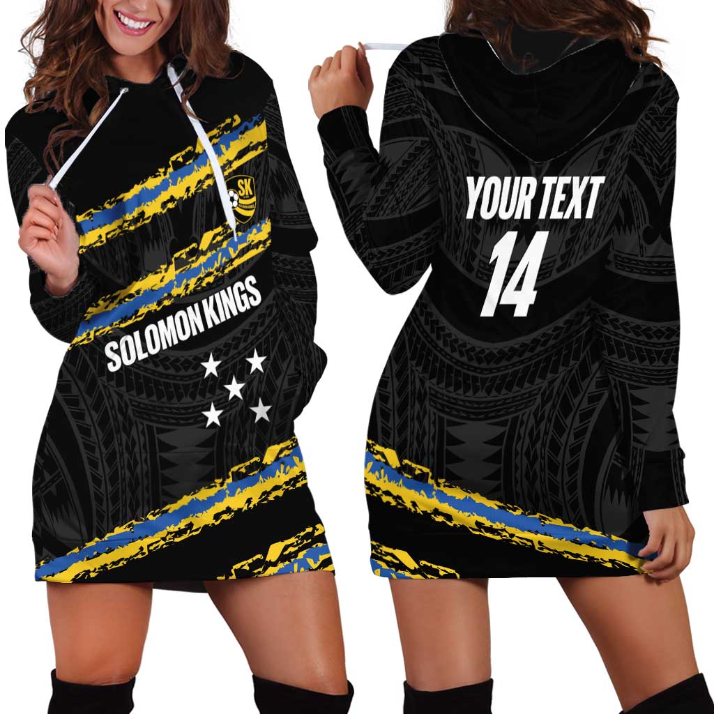 Kings Solomon Islands Football Custom Hoodie Dress Come On Solomons Polynesian Grunge Style