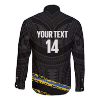 Kings Solomon Islands Football Custom Long Sleeve Button Shirt Come On Solomons Polynesian Grunge Style