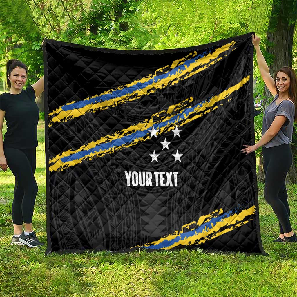 Kings Solomon Islands Football Custom Quilt Come On Solomons Polynesian Grunge Style