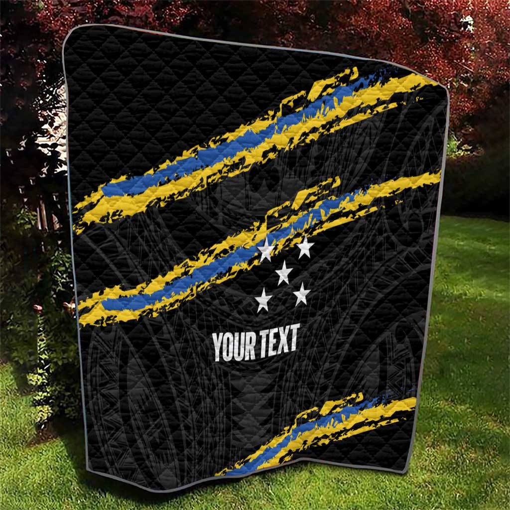 Kings Solomon Islands Football Custom Quilt Come On Solomons Polynesian Grunge Style
