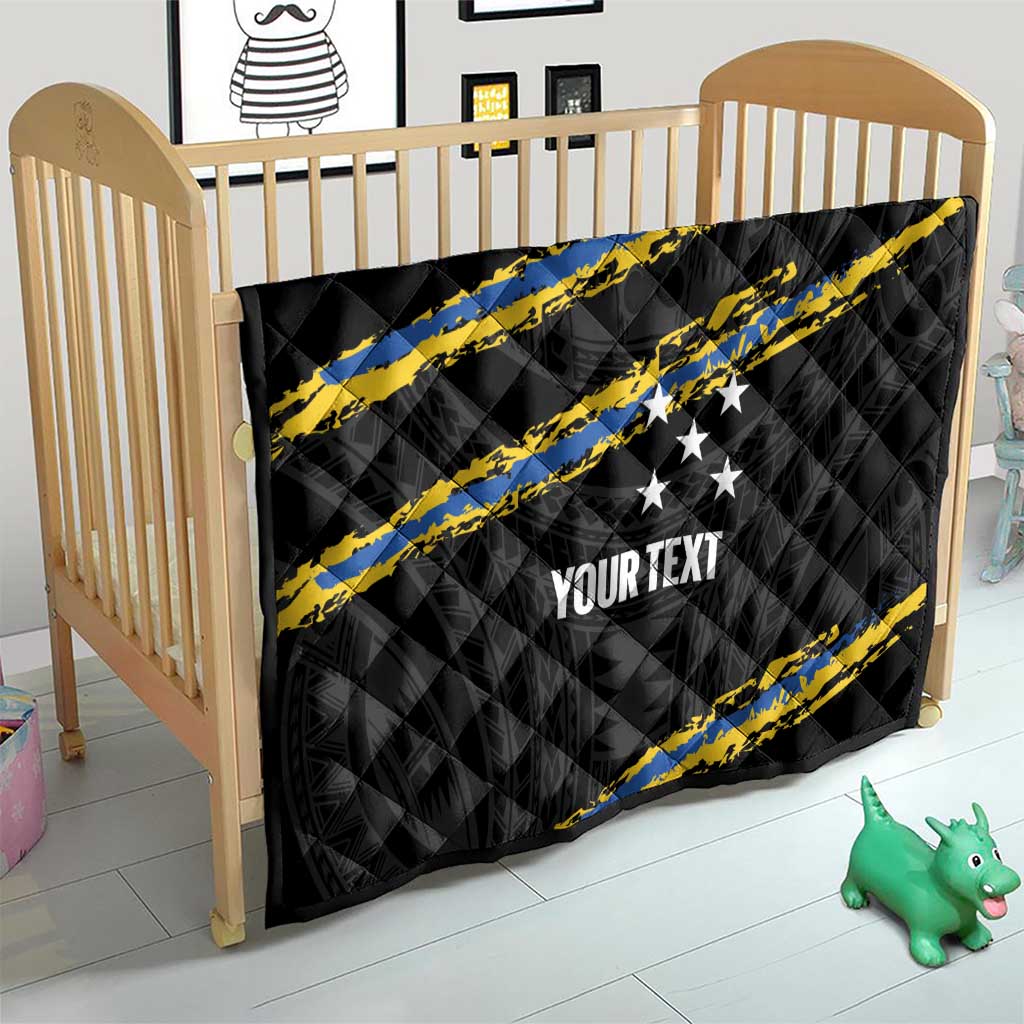 Kings Solomon Islands Football Custom Quilt Come On Solomons Polynesian Grunge Style