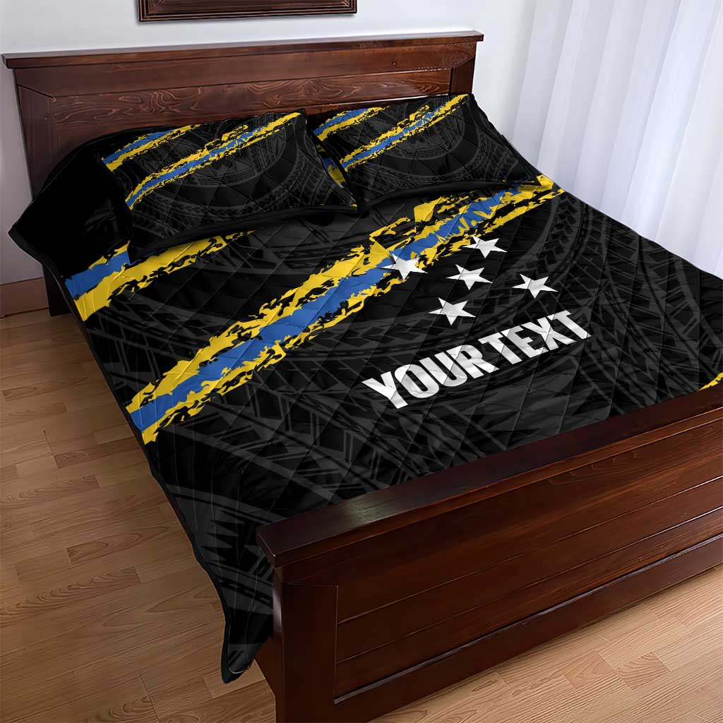 Kings Solomon Islands Football Custom Quilt Bed Set Come On Solomons Polynesian Grunge Style