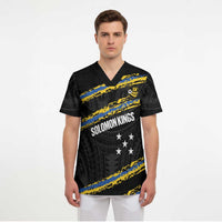 Kings Solomon Islands Football Custom Scrub Top Come On Solomons Polynesian Grunge Style