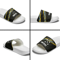 Kings Solomon Islands Football Custom Slide Sandals Come On Solomons Polynesian Grunge Style