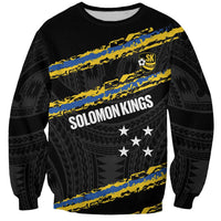 Kings Solomon Islands Football Custom Sweatshirt Come On Solomons Polynesian Grunge Style