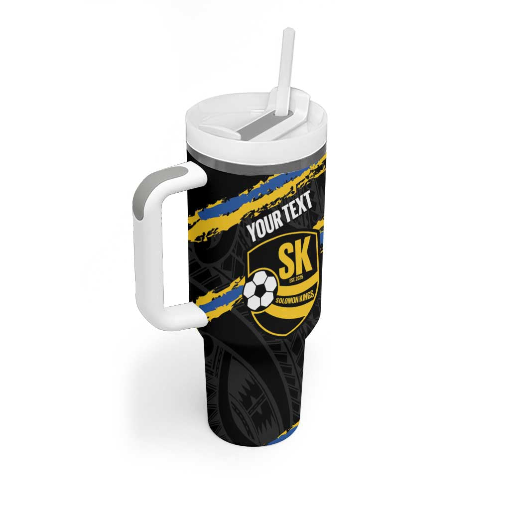Kings Solomon Islands Football Custom Tumbler With Handle Come On Solomons Polynesian Grunge Style