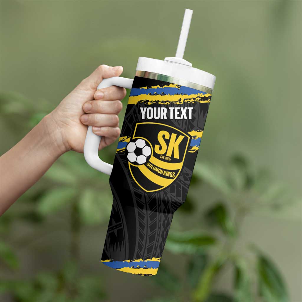 Kings Solomon Islands Football Custom Tumbler With Handle Come On Solomons Polynesian Grunge Style