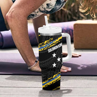 Kings Solomon Islands Football Custom Tumbler With Handle Come On Solomons Polynesian Grunge Style