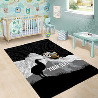 New Zealand South Island Football Custom Area Rug Aoraki Mount Cook With Kiwi Maori Pattern LT14 - Polynesian Pride
