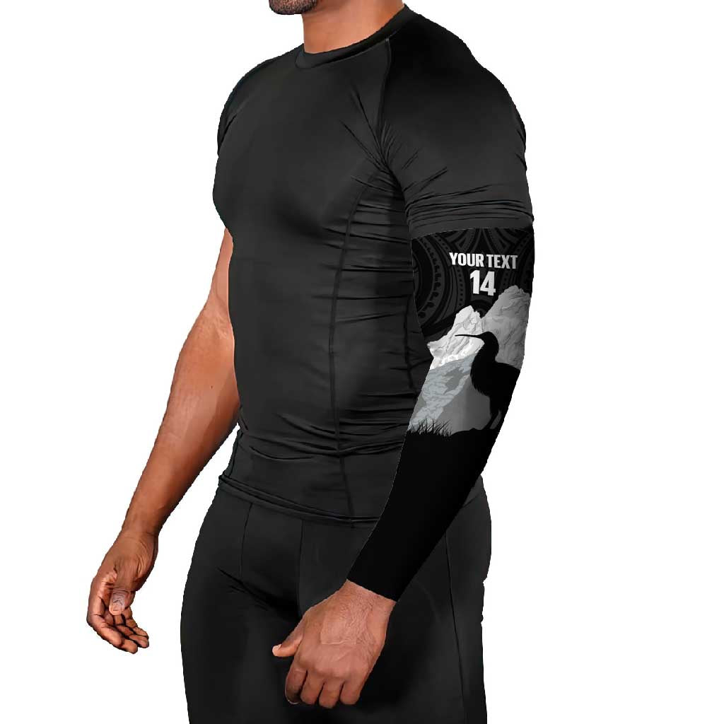 New Zealand South Island Football Custom Arm Sleeves Aoraki Mount Cook With Kiwi Maori Pattern LT14 - Polynesian Pride