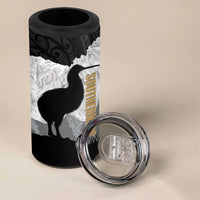 New Zealand South Island Football Custom 4 in 1 Can Cooler Tumbler Aoraki Mount Cook With Kiwi Maori Pattern LT14 - Polynesian Pride