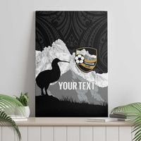 New Zealand South Island Football Custom Canvas Wall Art Aoraki Mount Cook With Kiwi Maori Pattern