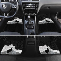 New Zealand South Island Football Custom Car Mats Aoraki Mount Cook With Kiwi Maori Pattern LT14 Set 4pcs Black - Polynesian Pride