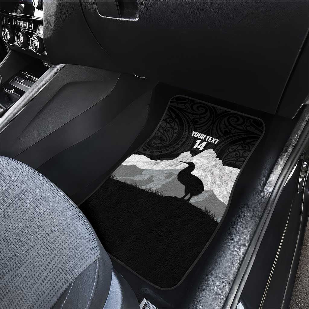 New Zealand South Island Football Custom Car Mats Aoraki Mount Cook With Kiwi Maori Pattern LT14 - Polynesian Pride