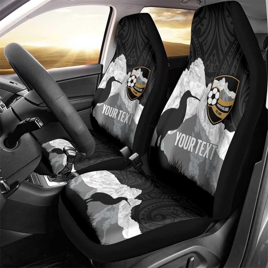 New Zealand South Island Football Custom Car Seat Cover Aoraki Mount Cook With Kiwi Maori Pattern LT14 - Polynesian Pride