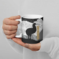 New Zealand South Island Football Custom Ceramic Mug Aoraki Mount Cook With Kiwi Maori Pattern