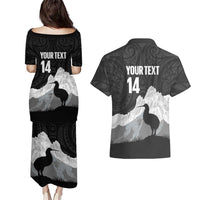 New Zealand South Island Football Custom Couples Matching Puletasi and Hawaiian Shirt Aoraki Mount Cook With Kiwi Maori Pattern LT14 - Polynesian Pride