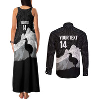 New Zealand South Island Football Custom Couples Matching Tank Maxi Dress and Long Sleeve Button Shirt Aoraki Mount Cook With Kiwi Maori Pattern LT14 - Polynesian Pride