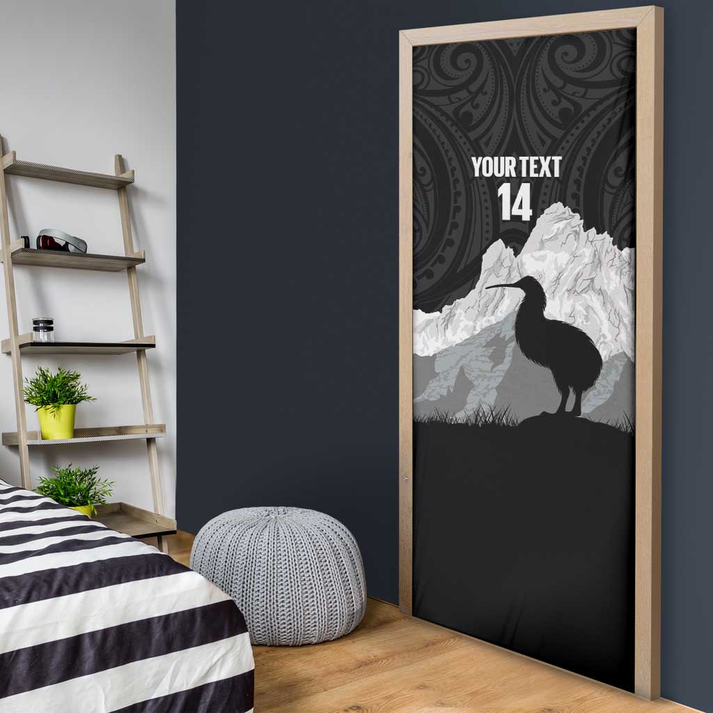 New Zealand South Island Football Custom Door Cover Aoraki Mount Cook With Kiwi Maori Pattern LT14 - Polynesian Pride