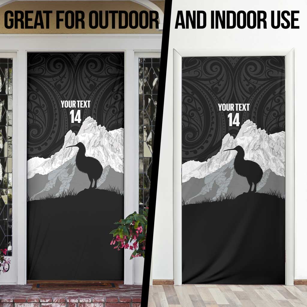 New Zealand South Island Football Custom Door Cover Aoraki Mount Cook With Kiwi Maori Pattern LT14 - Polynesian Pride