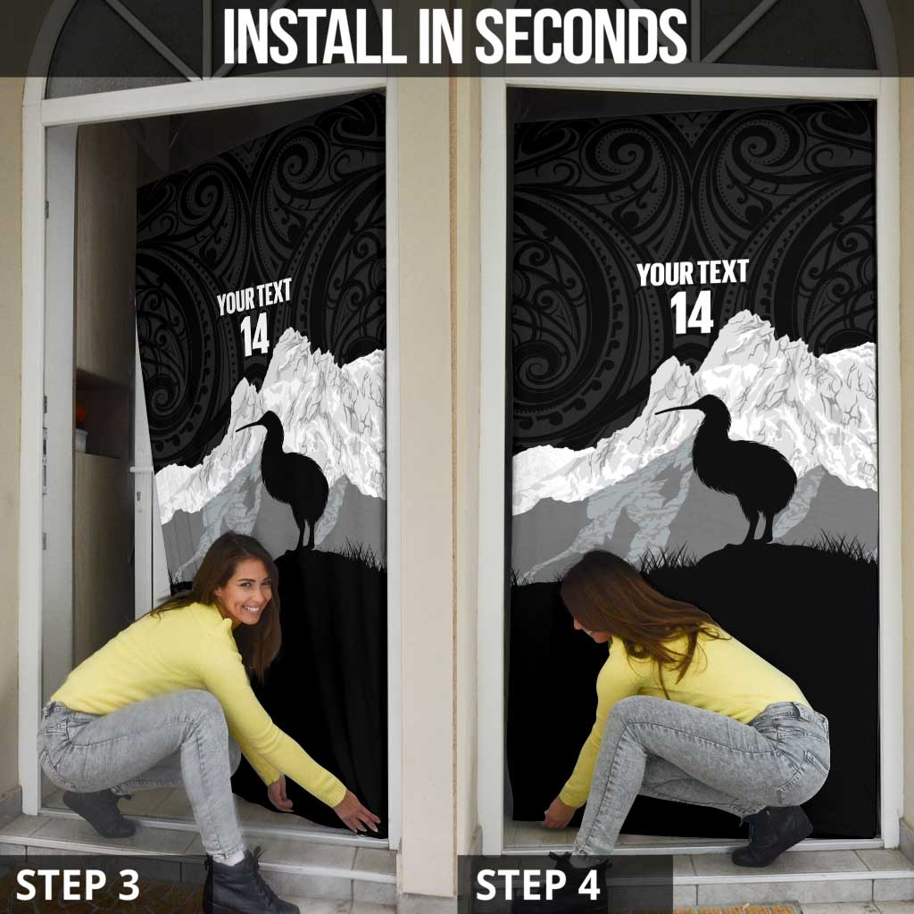 New Zealand South Island Football Custom Door Cover Aoraki Mount Cook With Kiwi Maori Pattern LT14 - Polynesian Pride