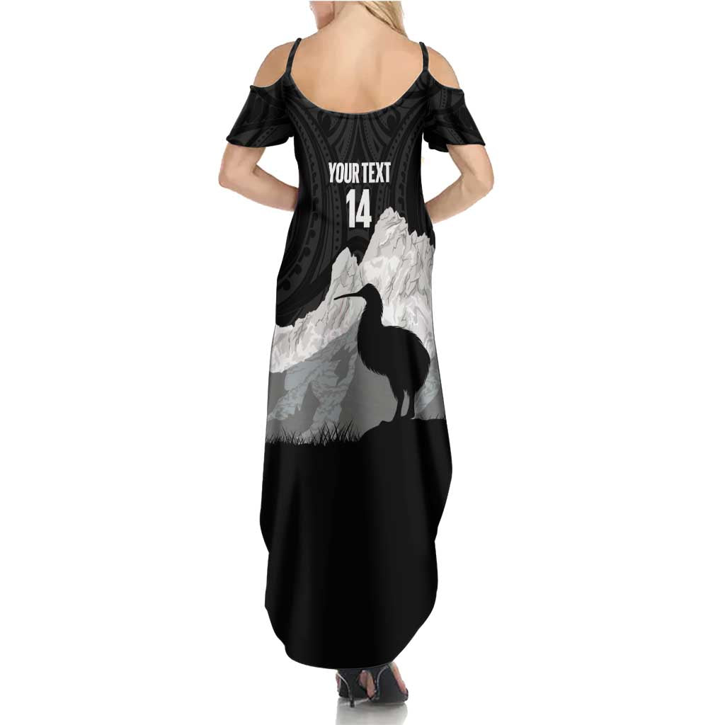 New Zealand South Island Football Custom Family Matching Summer Maxi Dress and Hawaiian Shirt Aoraki Mount Cook With Kiwi Maori Pattern LT14 - Polynesian Pride