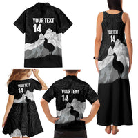 New Zealand South Island Football Custom Family Matching Tank Maxi Dress and Hawaiian Shirt Aoraki Mount Cook With Kiwi Maori Pattern LT14 - Polynesian Pride