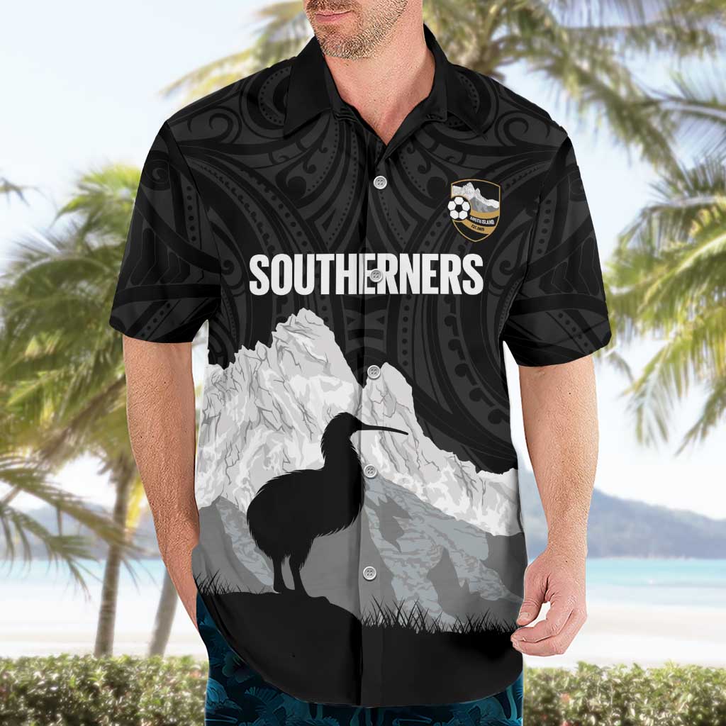 New Zealand South Island Football Custom Hawaiian Shirt Aoraki Mount Cook With Kiwi Maori Pattern LT14 - Polynesian Pride