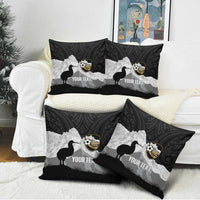 New Zealand South Island Football Custom Pillow Cover Aoraki Mount Cook With Kiwi Maori Pattern