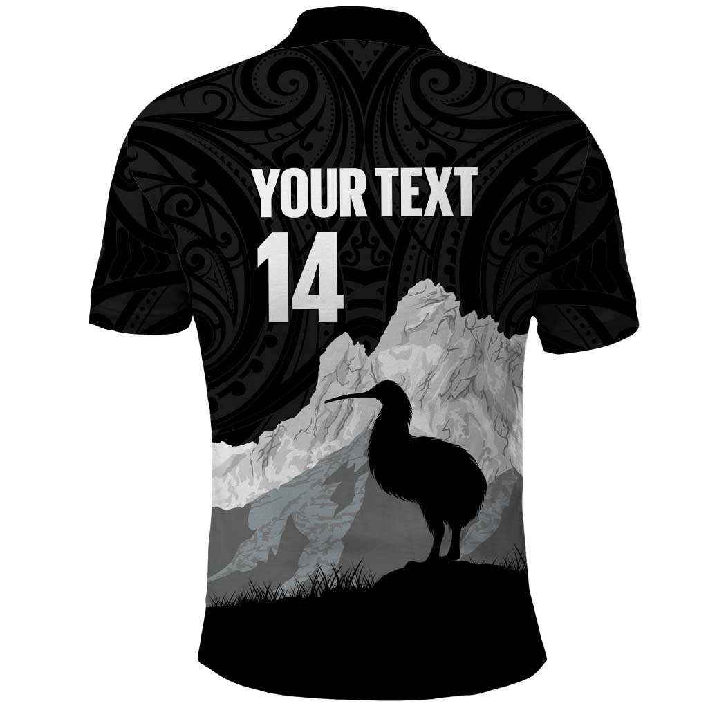 New Zealand South Island Football Custom Polo Shirt Aoraki Mount Cook With Kiwi Maori Pattern LT14 - Polynesian Pride