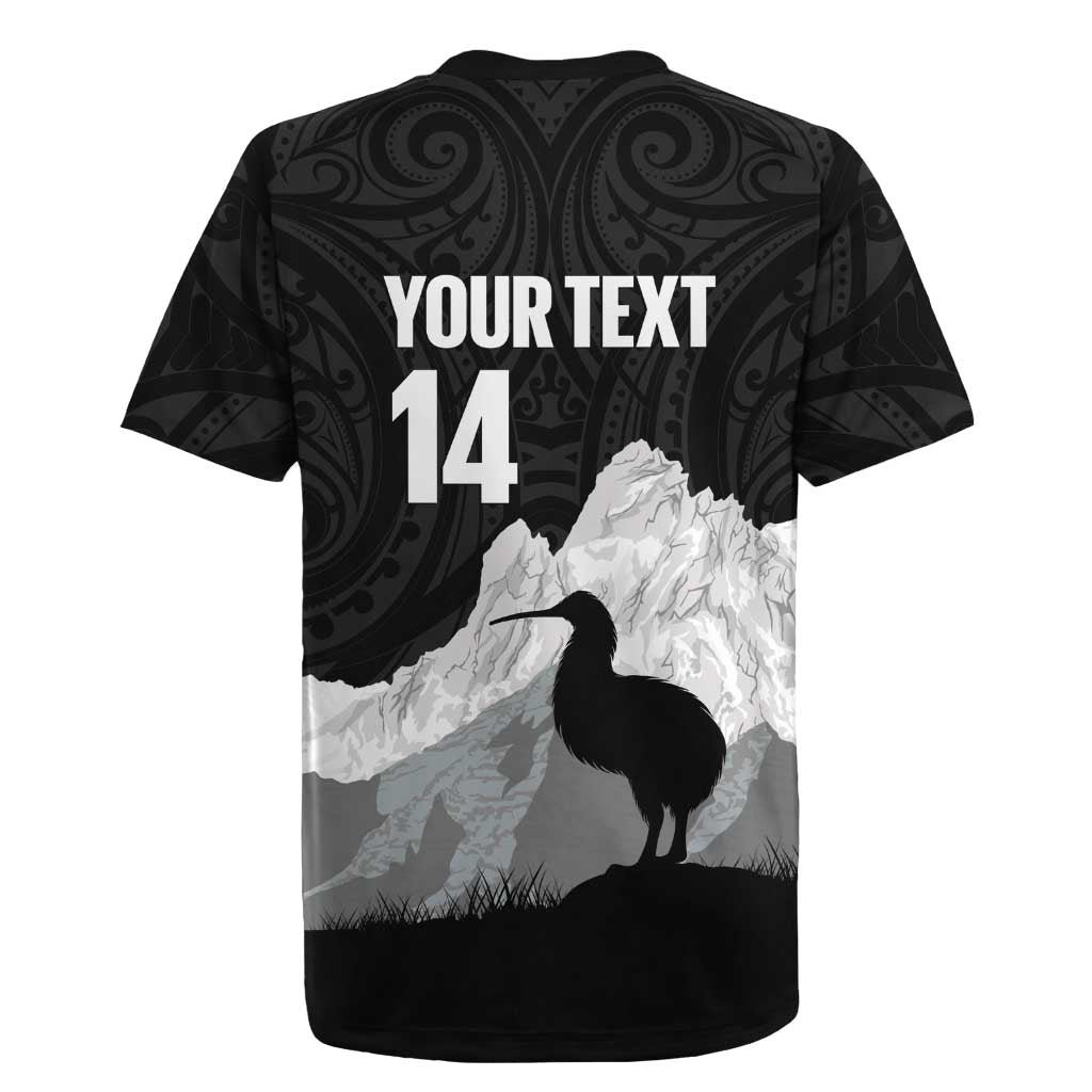 New Zealand South Island Football Custom Rugby Jersey Aoraki Mount Cook With Kiwi Maori Pattern LT14 - Polynesian Pride
