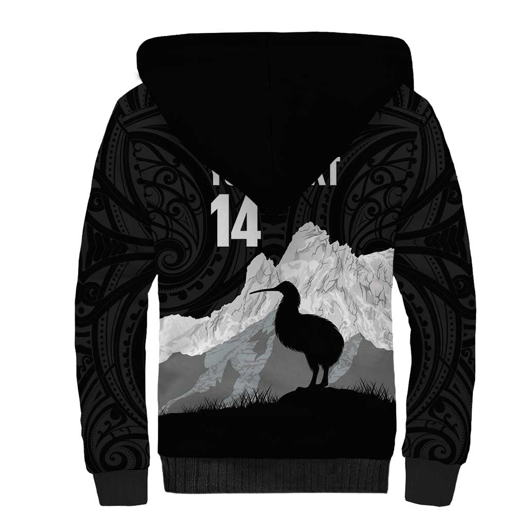 New Zealand South Island Football Custom Sherpa Hoodie Aoraki Mount Cook With Kiwi Maori Pattern LT14 - Polynesian Pride