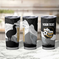 New Zealand South Island Football Custom Tumbler Cup Aoraki Mount Cook With Kiwi Maori Pattern LT14 - Polynesian Pride
