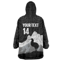 New Zealand South Island Football Custom Wearable Blanket Hoodie Aoraki Mount Cook With Kiwi Maori Pattern LT14 - Polynesian Pride