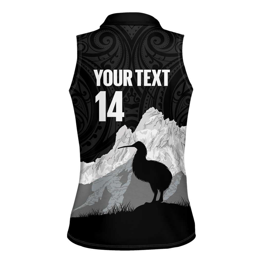 New Zealand South Island Football Custom Women Sleeveless Polo Shirt Aoraki Mount Cook With Kiwi Maori Pattern LT14 - Polynesian Pride