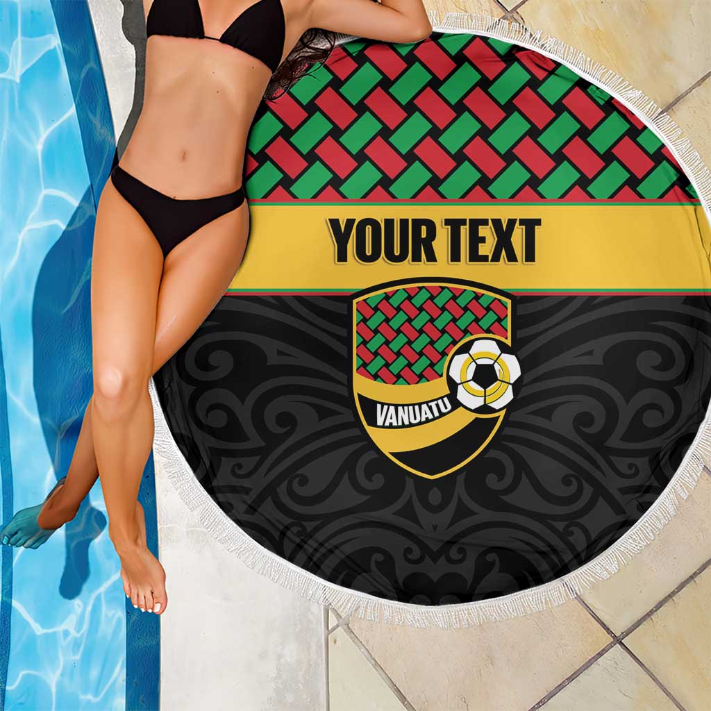 Vanuatu Football Custom Beach Blanket Go Chiefs Basket-weave Pattern