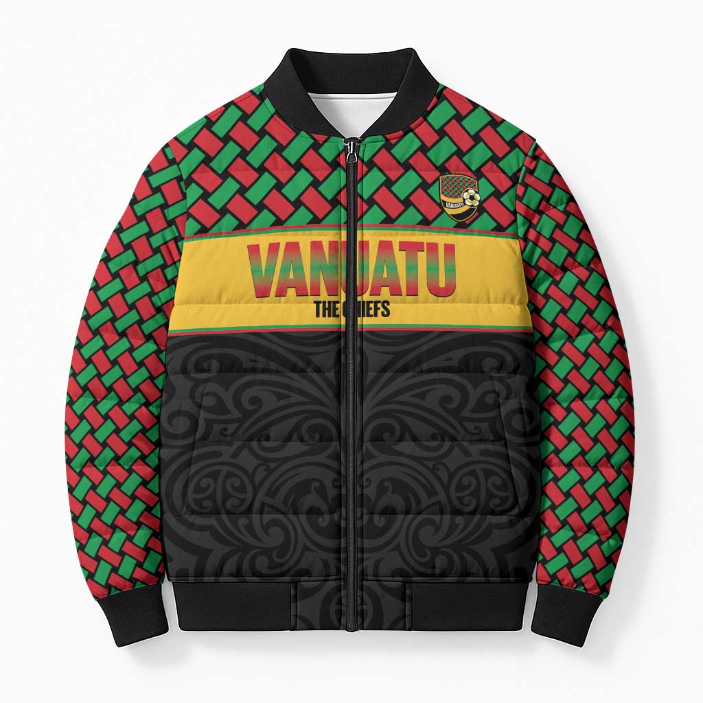 Vanuatu Football Custom Bomber Puffer Jacket Go Chiefs Basket-weave Pattern