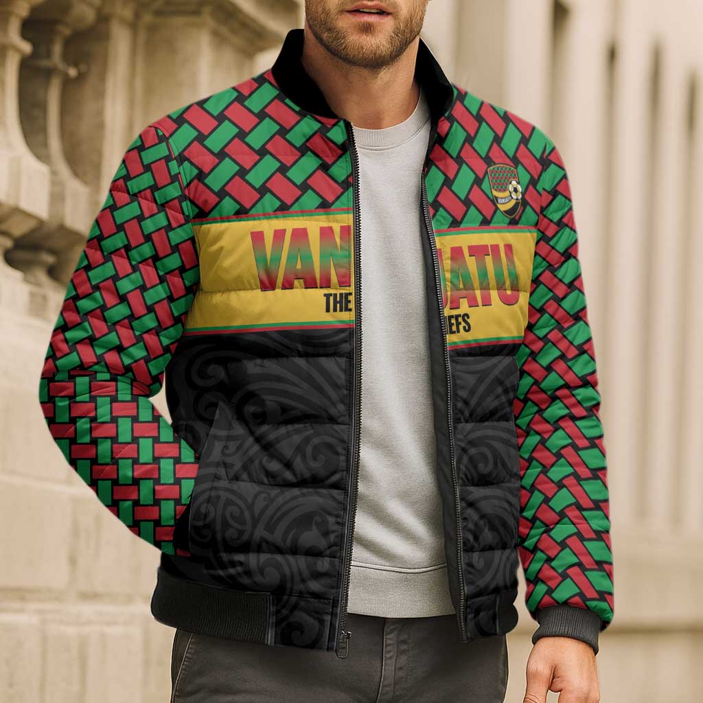 Vanuatu Football Custom Bomber Puffer Jacket Go Chiefs Basket-weave Pattern