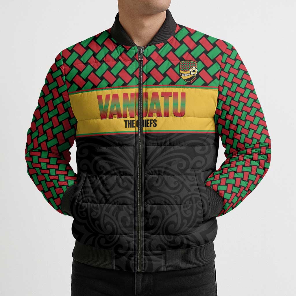 Vanuatu Football Custom Bomber Puffer Jacket Go Chiefs Basket-weave Pattern